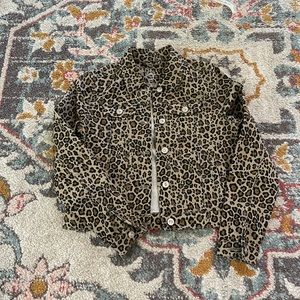Wonder nation Cheetah print Jean jacket size (girls) plus 10/12 womens small